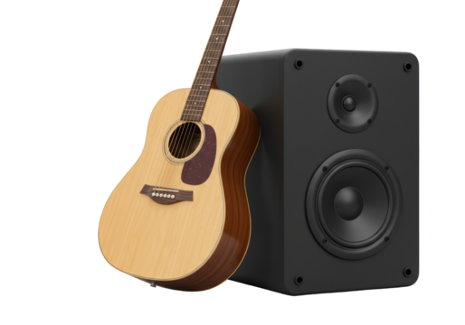 Isolated guitar and loudspeaker audio system for entertainment, home studio setup