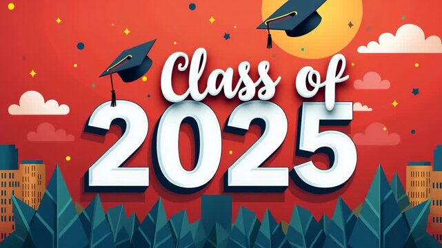 Refined Class of 2025 Banner Design: Modern Aesthetics, Bold Graphics & Inspirational Typography for Academic Milestones & Event Promotion in Premium Photo Stock