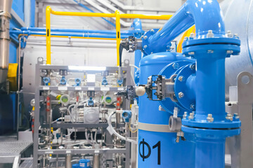 Pipelines and equipment at liquefied natural gas plant