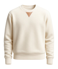 Terry cloth pullover with minimalist design and V-stitch detail