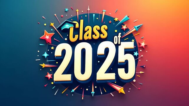 Create a refined Class of 2025 banner design incorporating modern aesthetics bold graphics and inspirational typography to commemorate academic milestones unity and excellence for dynamic event promot