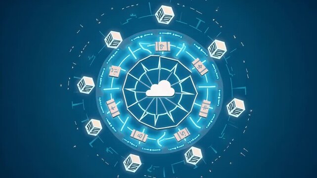 Comprehensive cloud services suite offering on demand computing secure data storage and flexible application deployment to drive enterprise agility. in  Photo Stock  Concept  and empty space on the le