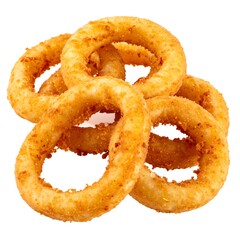 Golden rings of fried food