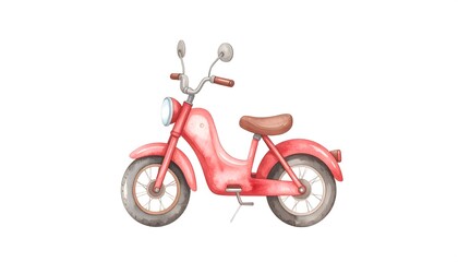 Fototapeta premium Watercolor illustration of a red motorcycle