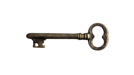 Vintage key placed on blue marble stone surface