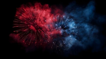 Vibrant fireworks display lighting up the night sky