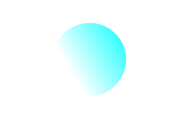 Cyan blue gradient circle abstract glowing sphere minimal decorative design element isolated on white background for modern layouts and digital graphics