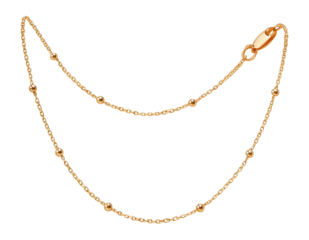 Gold-filled satellite chain with tiny bead stations