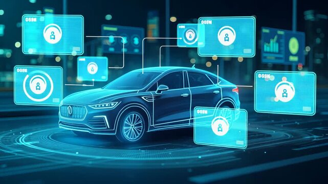 High Quality Photo Stock Image of EV Infrastructure Development Featuring Interactive Digital Analytics, Vibrant Infographics on Charging Networks, and Sustainable Mobility Solutions with Empty Space 