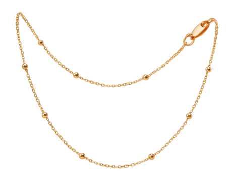 Gold-filled satellite chain with tiny bead stations