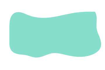 Abstract aqua turquoise blob shape isolated on white background as decorative PNG design element
