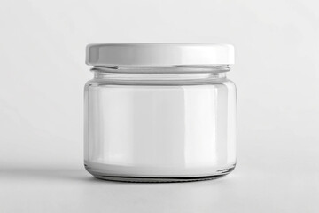 Glass jar with white cream mock-up