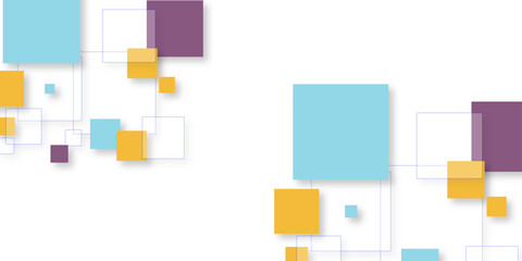 Abstract white square shape with futuristic concept background. abstract background with Many boxes of different sizes. colorful gadgets 3d design in geometric shape Banner web template background.