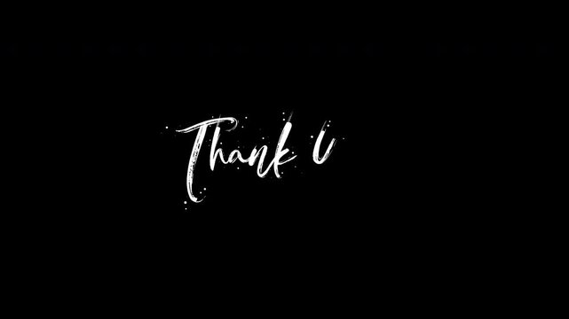 Thank you in elegant white script against a transparent background. Perfect for greeting cards, social media posts, or appreciation themes.