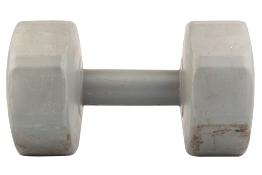 Gray 10 kg Dumbbell Isolated on White Background