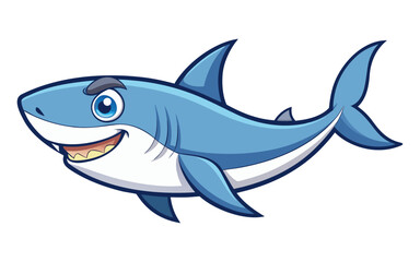 Fototapeta premium Cartoon a shark character vector illustration design