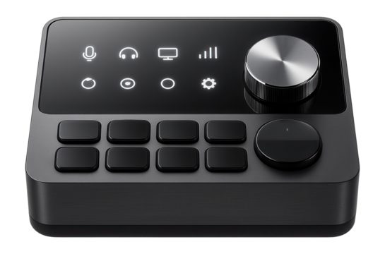 Multi-functional audio interface with integrated DSP and multiple assignable buttons