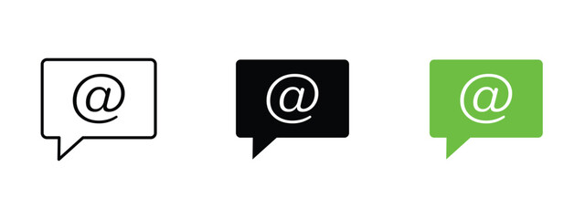 Mention icon in trendy outline style and colorful isolated on white background Icon set Vector Illustration Eps10.