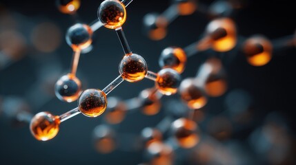 molecule or atom, Abstract structure for Science or medical background, 3d illustration, science, atom, abstract, chemistry, structure, blue, chemical, background