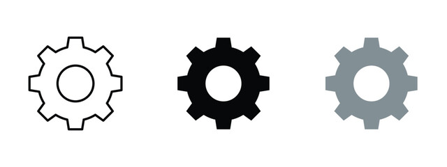 Settings icons set . Solid icon collection with white background eps 10