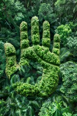 Nature s impact  a green fingerprint symbolizing environmental awareness and sustainable futures