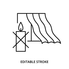 Do not burn candles in a draughts icon, editable stroke