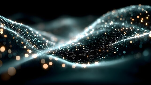 Digital Wave of Dots Technology Illustration