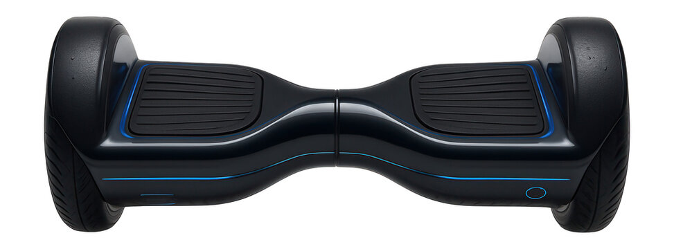 Hoverboard with a water-resistant casing and shock-absorbing footpads