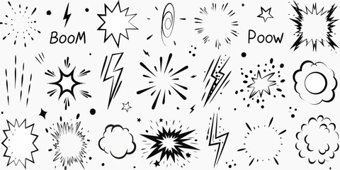 Comic Book Style Explosion and Sound Effect Graphics Collection boom © Anik