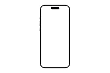 Smartphone mockup frameless with blank white screen isolated on a white background a high-quality studio shot