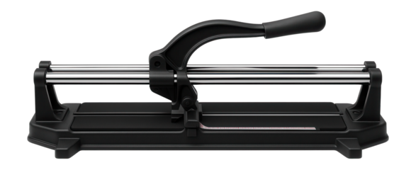 Heavy-duty manual tile cutter with dual chrome-plated rails for cutting large floor tiles.