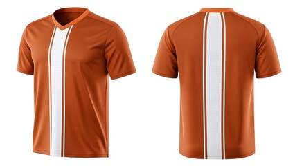Orange & White Soccer Jersey Mockup Front & Back Views for Design Presentation