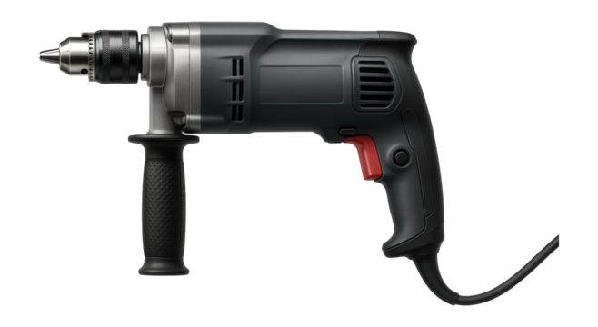Robust corded hammer drill with a metal gear housing for durability in industrial settings.
