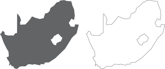 vector illustration of simple abstract map of South Africa