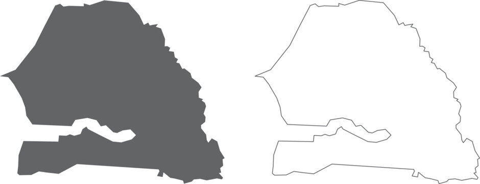 vector illustration of simple abstract map of Senegal