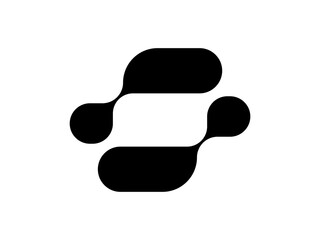 abstract S letter logo with link shape for tech industry