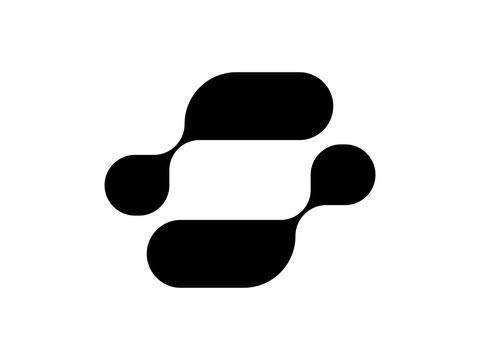 abstract S letter logo with link shape for tech industry