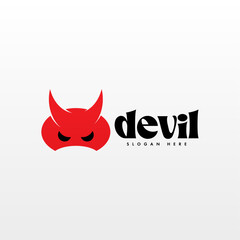 Devil logo design template isolated in white background