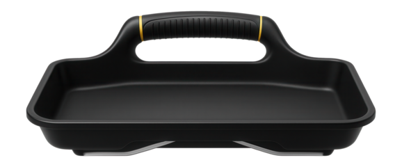 Ergonomic paint tray with a contoured grip, crafted for prolonged use in large-scale murals.