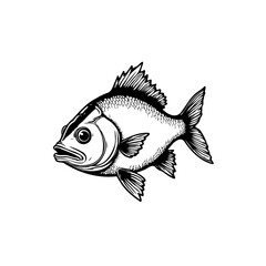 Detailed fish illustration showcasing intricate linework and design for commercial or artistic