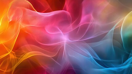 Obraz premium Ethereal Ribbon Waves. Abstract Background with Vibrant Colors and Smooth, Flowing Shapes