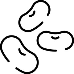 Minimalistic Modern Rounded Outline Beans Icon