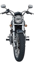 Front view of a motorcycle