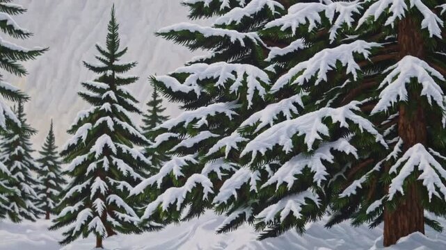 Winter Forest Landscape Handmade Oil Painting on Canvas, Winter Scene Artwork