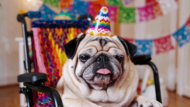 Festive canine companion dressed in traditional attire for cultural holiday