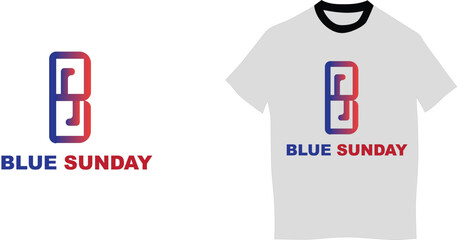 T-Shirt Design Blue Sunday