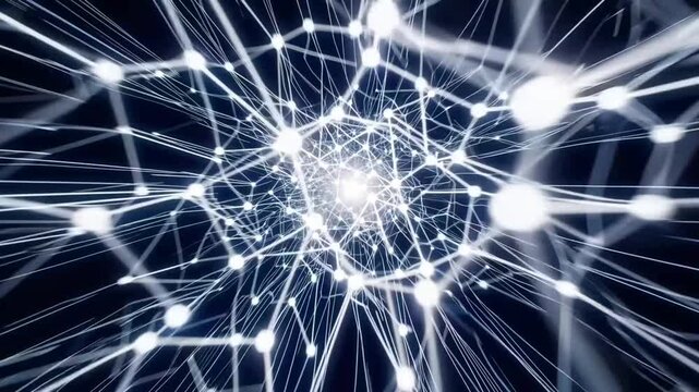 Futuristic Journey Through Digital White Dot Landscape