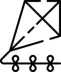 Minimalistic Modern Rounded Outline Kite Icon