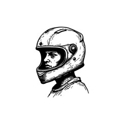 Person wearing protective helmet in artistic rendering for safety awareness promotion and graphic