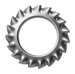 External tooth lock washer with sharp serrated edges for electrical connections.